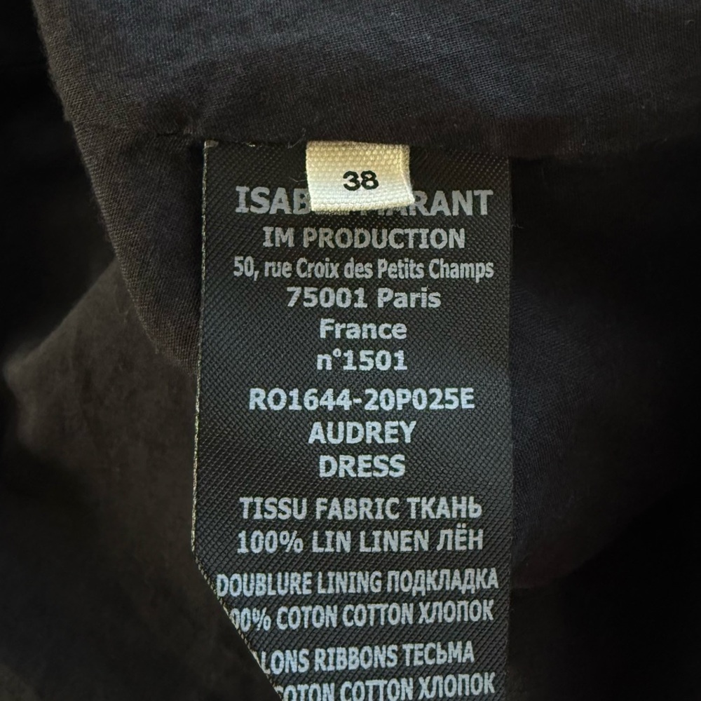 ISABEL MARANT Black Linen Ruffle Mini Dress - Picture 6 of 6